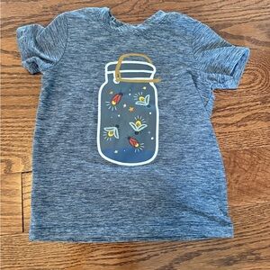 Hanna Andersson unisex performance Blue Tee with Firefly Jar Graphic